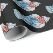 Weihnachtshandgemälde Blau und Weiß Ingwer Jar Geschenkpapier (Rolleneckpunkt)