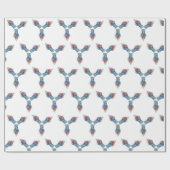 Weihnachtshandgemälde Blau und Weiß Ingwer Jar Geschenkpapier (Flach)