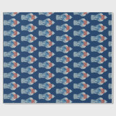 Weihnachtshandgemälde Blau und Weiß Ingwer Jar Geschenkpapier (Flach)