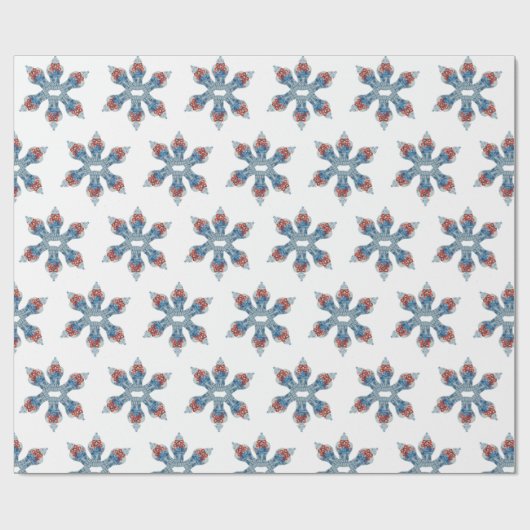 Weihnachtshandgemälde Blau und Weiß Ingwer Jar Geschenkpapier (Flach)