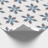 Weihnachtshandgemälde Blau und Weiß Ingwer Jar Geschenkpapier (Ecke)