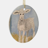 Weihnachtshandgemälde Lamm Sheep Keramik Ornament (Rechts)