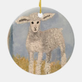 Weihnachtshandgemälde Lamm Sheep Keramik Ornament (Hinten)