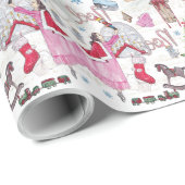 Weihnachtshandgemälde Märchen Geschenkpapier (Rolleneckpunkt)