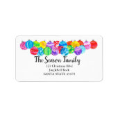 Weihnachtshandgemälde Wasserfarbenadresse Adressaufkleber (Vorne)