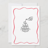 Weihnachtshandgezeichneter Red Bow Wir sind Verlob Einladung (Rückseite)