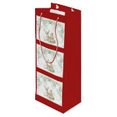 Weihnachtshändler Geschenktüte Für Weinflaschen (Rückseite Schrägansicht)