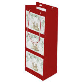 Weihnachtshändler Geschenktüte Für Weinflaschen (Vorderseite Schrägansicht)