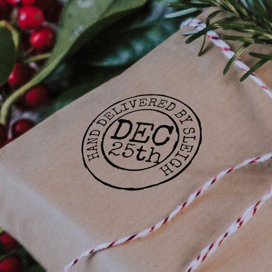 Weihnachtshandlieferung nach Schlittendatum Briefm Gummistempel