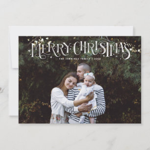 Weihnachtshandschrift auf der Fotokarte der Top-Fa Ankündigung
