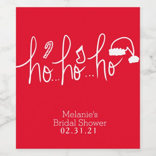 Weihnachtshandschrift Schrift Buchstaben und Doodl Weinetikett (Einzelnes Label)