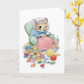 Weihnachtshandschuh-Mäusekarte Karte (Gelbe Blume)