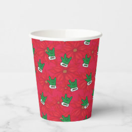 Weihnachtshandschuhe, ASL ILL, Weihnachten ASL Pappbecher