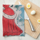 Weihnachtshandtuch des Weihnachtsmanns Geschirrtuch (Viertel Falte)