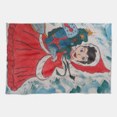 Weihnachtshandtuch des Weihnachtsmanns Geschirrtuch (Horizontal)