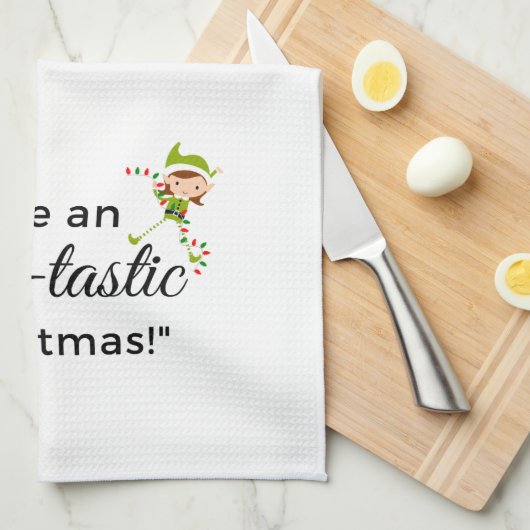 Weihnachtshandtuch - Elf Tastic 2 Geschirrtuch (Viertel Falte)