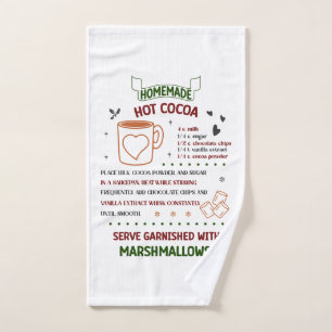 Weihnachtshandtuch hausgemachte warme Kakao Rezept Handtuch