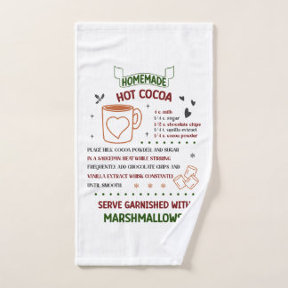 Weihnachtshandtuch hausgemachte warme Kakao Rezept Handtuch