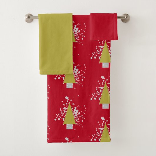 Weihnachtshandtuch-Set. Badhandtuch Set (Insitu)