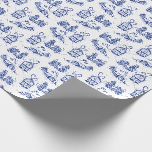 Weihnachtshandverpackung | Blau Geschenkpapier (Ecke)