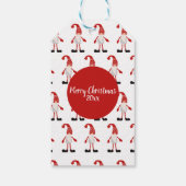 Weihnachtshandzieher Gnome Nordic Pattern Roter Gr Geschenkanhänger (Rückseite)