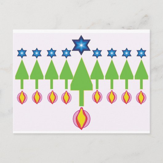 WeihnachtsHanukkah Chrismukka-Karte Feiertagspostkarte (Vorderseite)