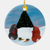 Weihnachtshäschen Keramik Ornament (Hinten)