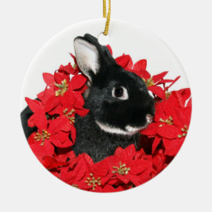 Weihnachtshäschen Keramikornament