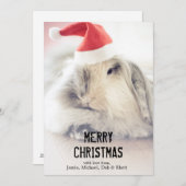 Weihnachtshäschen mit niedlichem Hut Feiertagskarte (Vorne/Hinten)