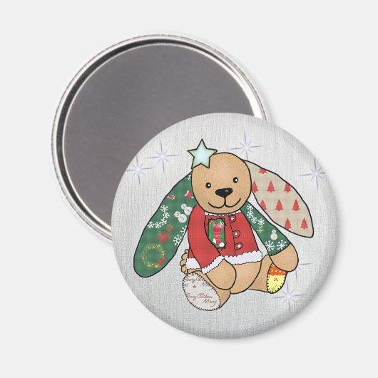 Weihnachtshase Magnet (Vorderseite/Rückseite)