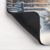 Weihnachtshasen mit leuchtendem Baum Mousepad (Ecke)