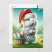 Weihnachtshasen Postkarte (Vorne/Hinten)
