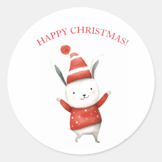 WEIHNACHTSHASEN-SPRUNG-STICKER RUNDER AUFKLEBER