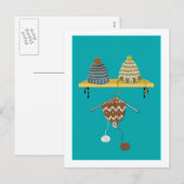 Weihnachtshasen streichen feiertagspostkarte (Vorne/Hinten)