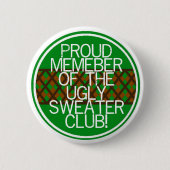 Weihnachtshässliche Strickjacke Geschenke Button (Vorderseite)