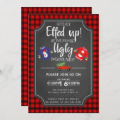 Weihnachtshässliches Einladung (Vorne/Hinten)