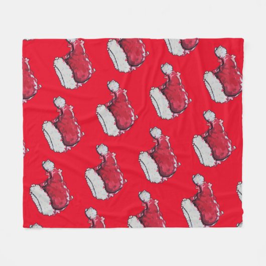 WeihnachtsHat Fleecedecke (Vorderseite (Horizontal))