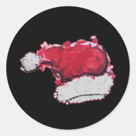 WeihnachtsHat Runder Aufkleber