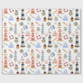 Weihnachtshaus an der Küste Geschenkpapier (Flach)