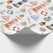 Weihnachtshaus an der Küste Geschenkpapier (Ecke)