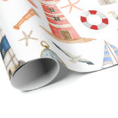 Weihnachtshaus an der Küste Geschenkpapier (Rolleneckpunkt)