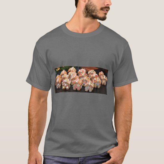 Weihnachtshaus aus Lebkuchen T-Shirt (Vorderseite)