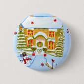 Weihnachtshaus Button (Vorderseite)