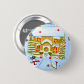 Weihnachtshaus Button (Vorne & Hinten)