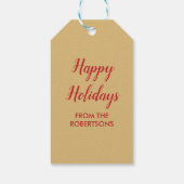 Weihnachtshaus-Fassade mit Klavier im Fenster Geschenkanhänger (Rückseite)