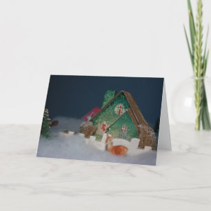 Weihnachtshaus Feiertagskarte