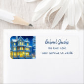 Weihnachtshaus für einen schneebedeckten Nachturla (Insitu)