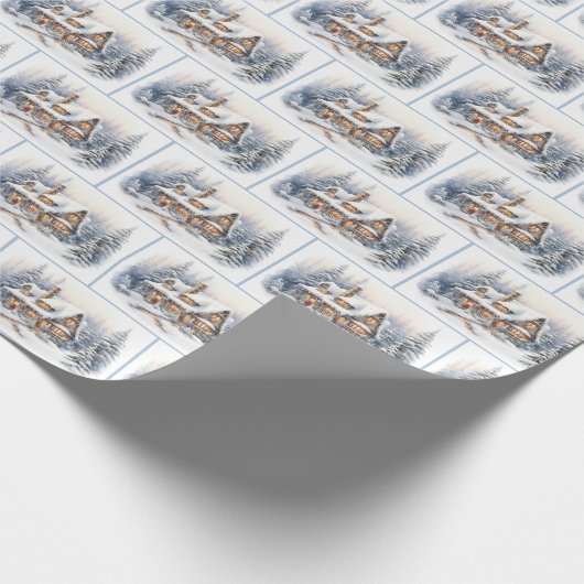Weihnachtshaus Geschenkpapier (Ecke)