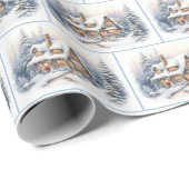 Weihnachtshaus Geschenkpapier (Rolleneckpunkt)
