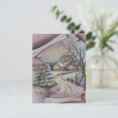 Weihnachtshaus Hütte Winter Feiertagskarte (Stehend Vorderseite)